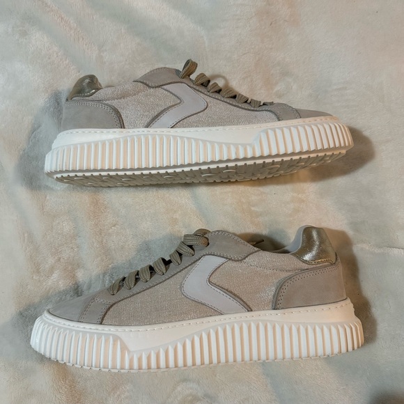 Voile Blanche Lipari Sneakers in Cream Beige Size 38 US Size 8 - Picture 3 of 12